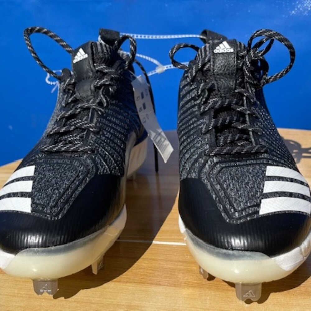 Adidas Icon 3 Men's Metal Baseball Cleats Shoes Black/Grey/White, Size 8  New